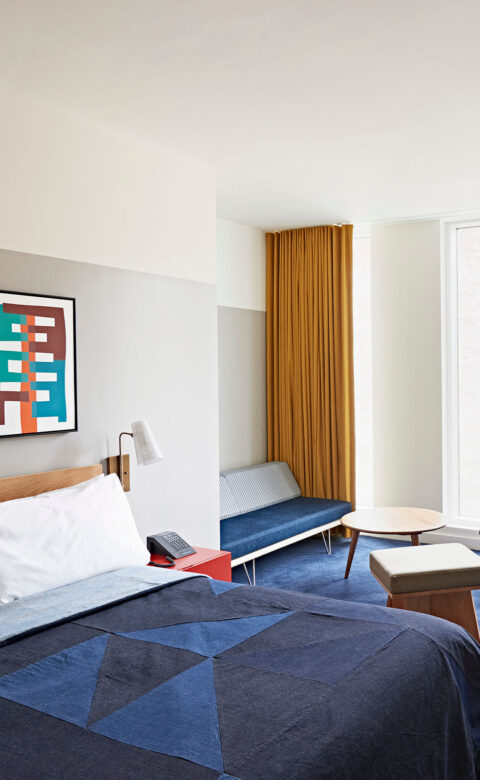 Guest room at The Durham Hotel